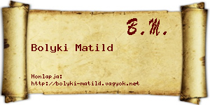 Bolyki Matild névjegykártya